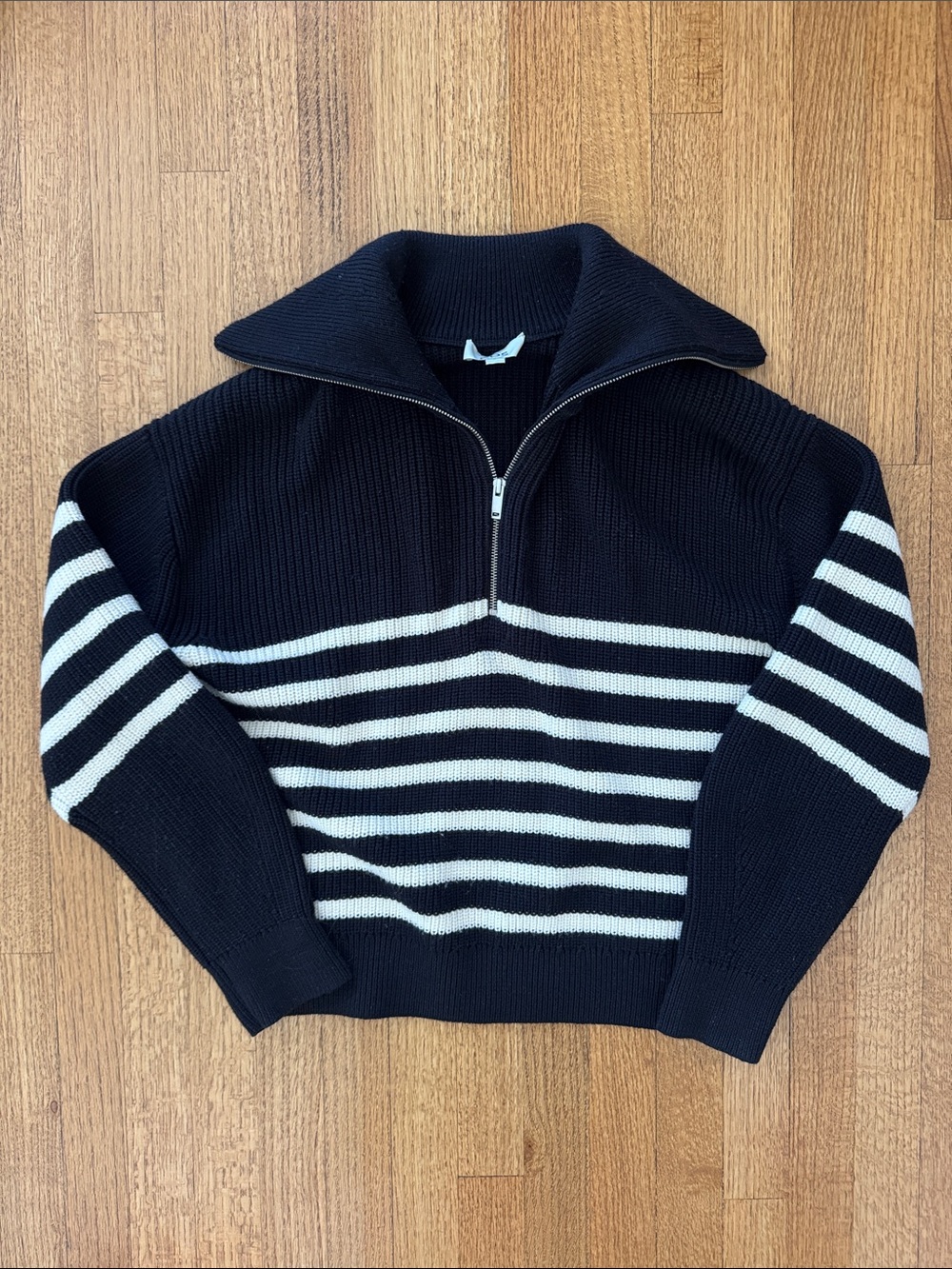 COS 1/2 zip wool cotton blend sweater